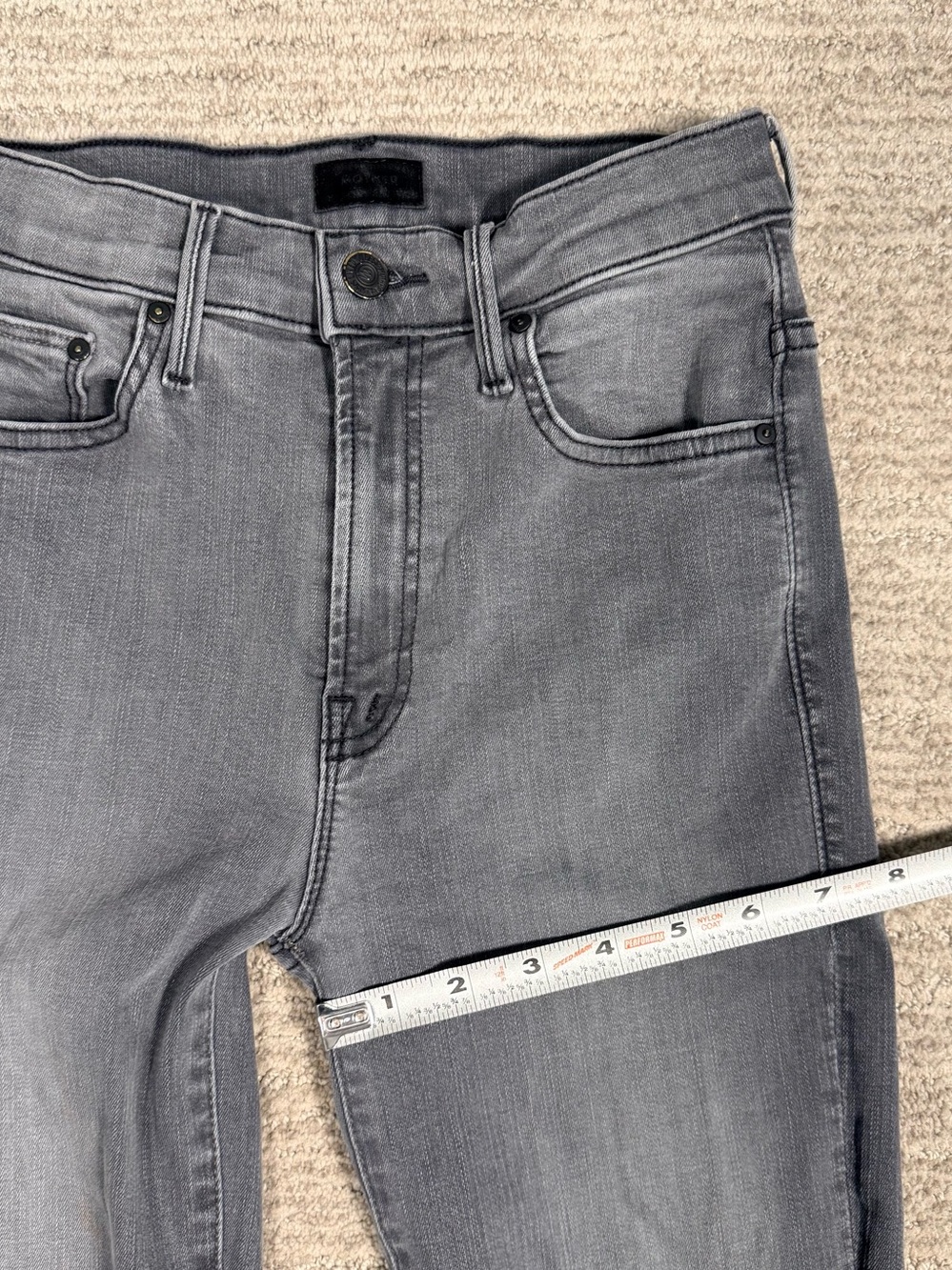 Mother Jeans The Insider Crop Step Fray Grey Dancing In The Moonlight Size 25 - Picture 11 of 15